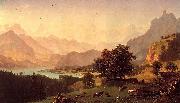 Albert Bierstadt Bernese Alps, oil on canvas painting